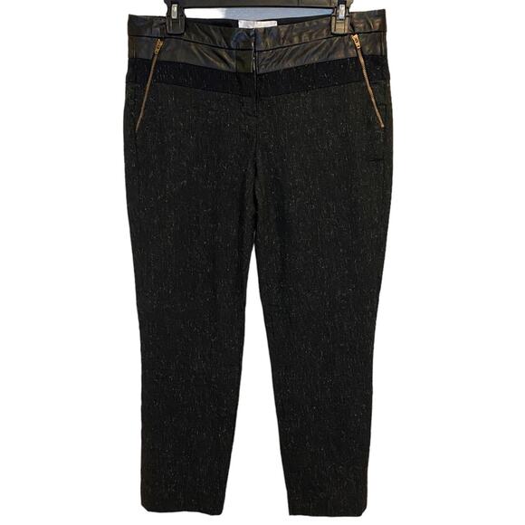 ALC Lambskin Trim Wool Blend Slim Cropped Pants‎ Size 8 - Picture 1 of 10